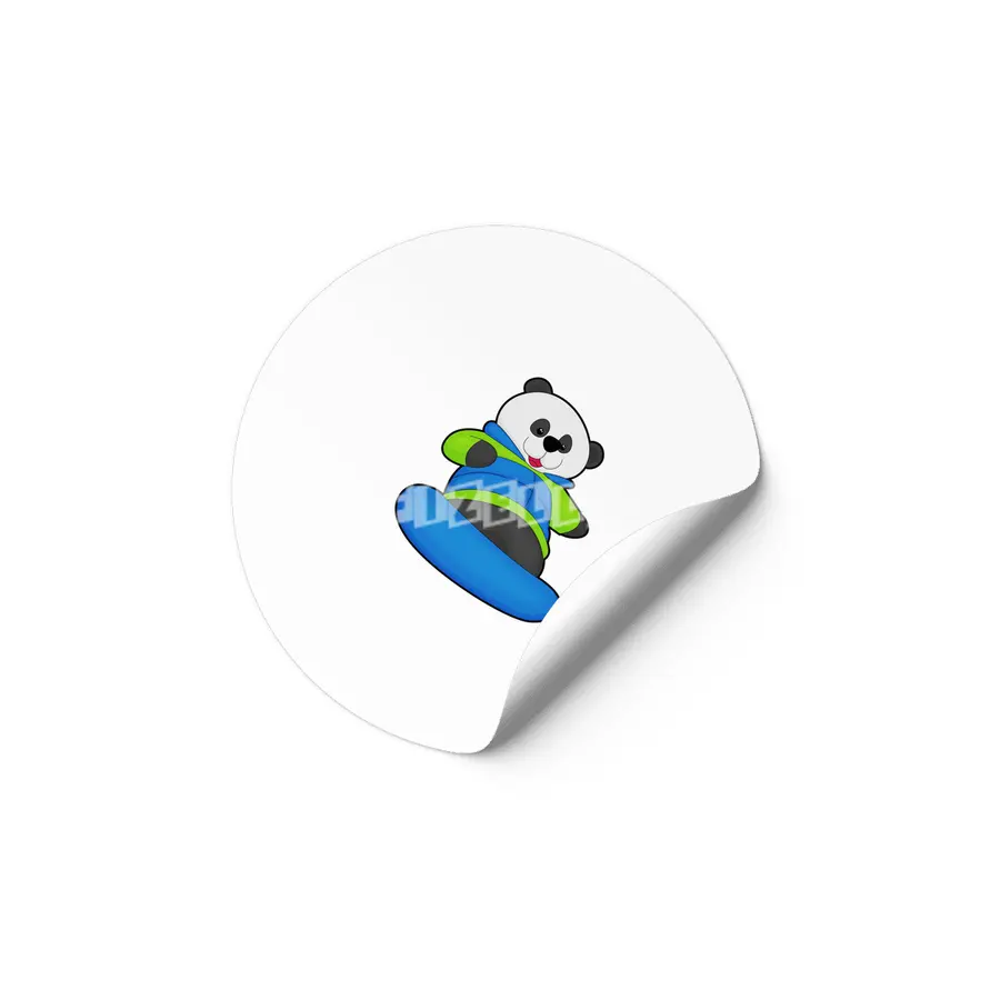 Panda as Snowboarder with Snowboard Etiket