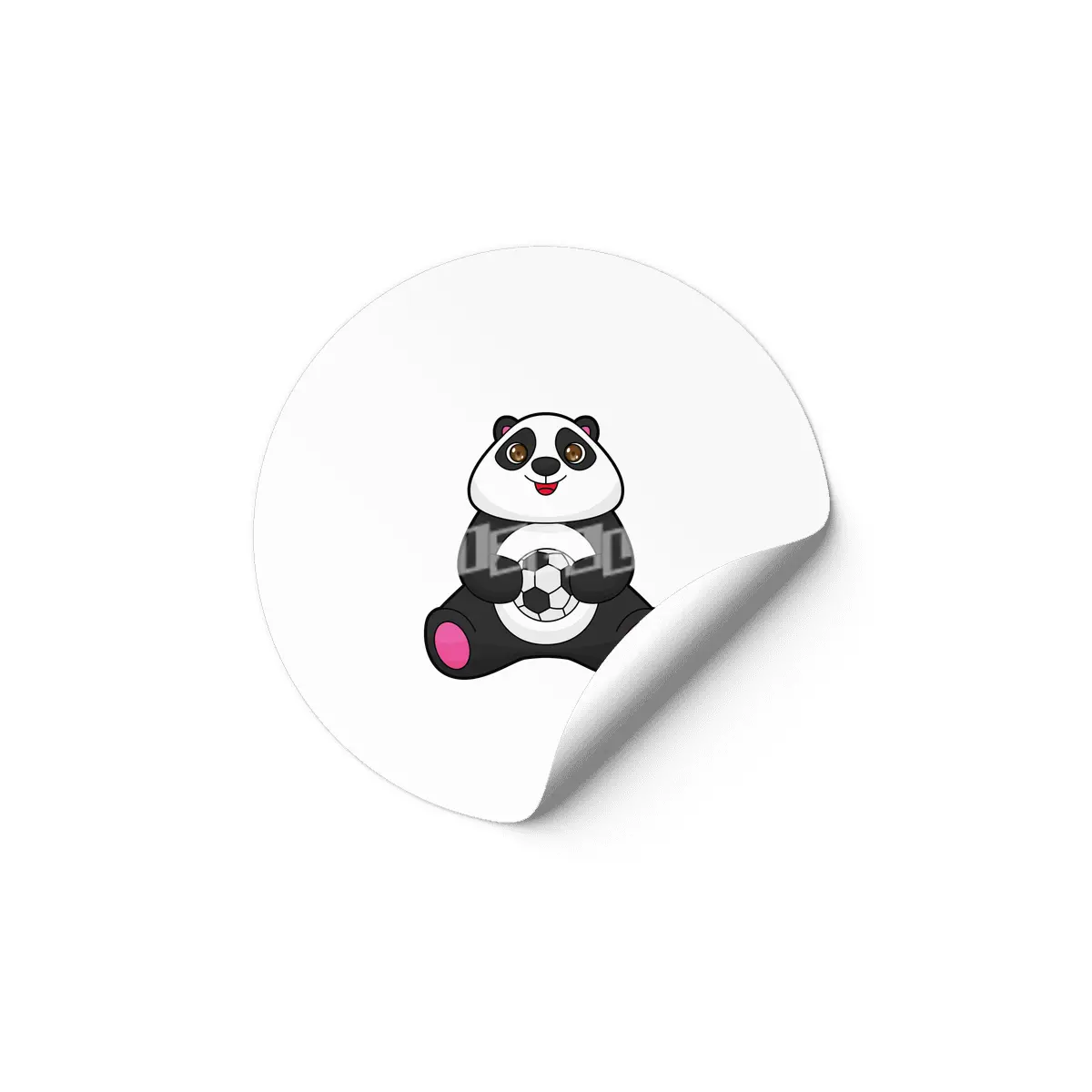 Panda as Soccer player with Soccer ball Etiket