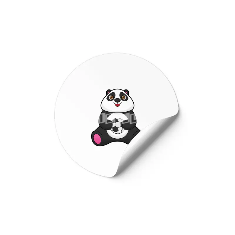 Panda as Soccer player with Soccer ball Etiket