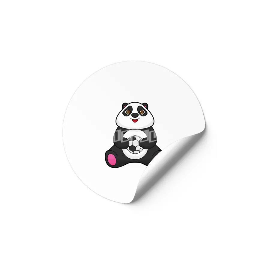 Panda as Soccer player with Soccer ball Etiket
