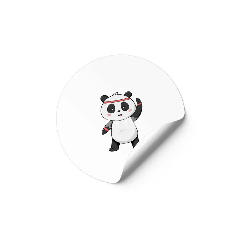 Panda at Fitness with Headband & Sweatband Etiket