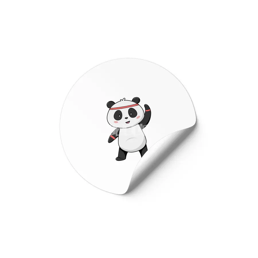Panda at Fitness with Headband & Sweatband Etiket