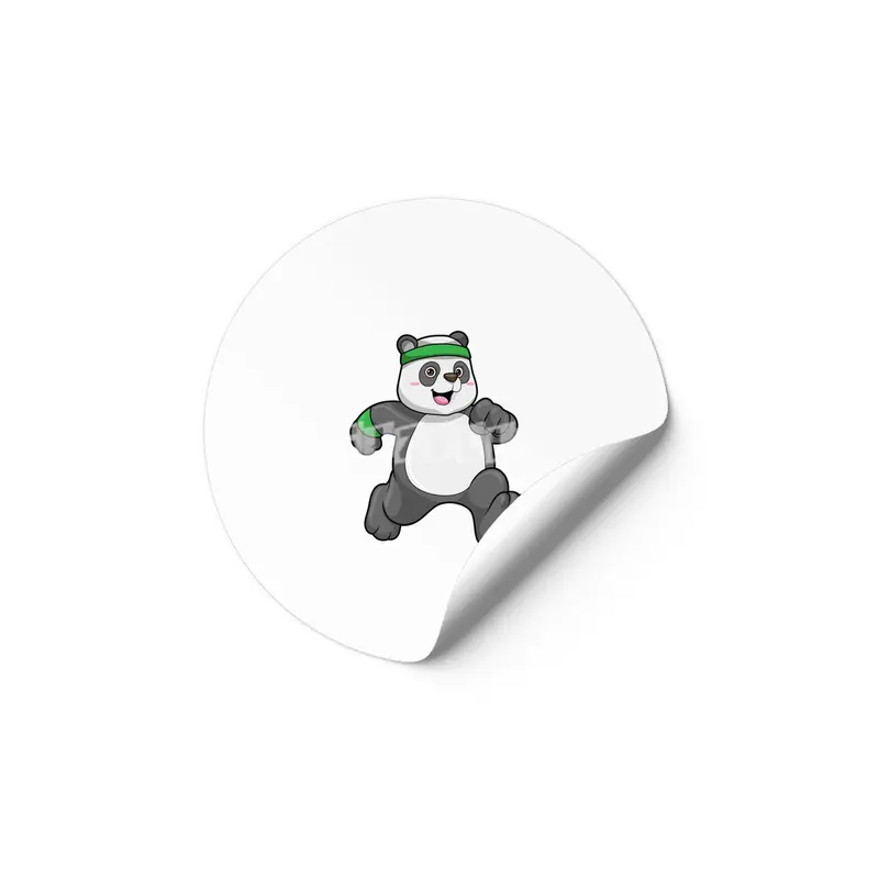 Panda at Jogging with Headband & Sweatband Etiket