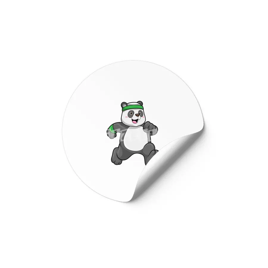 Panda at Jogging with Headband & Sweatband Etiket