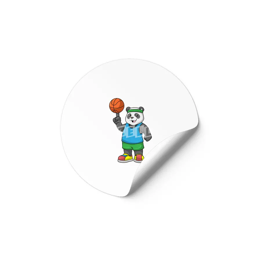 Panda at Sports with Basketball Etiket