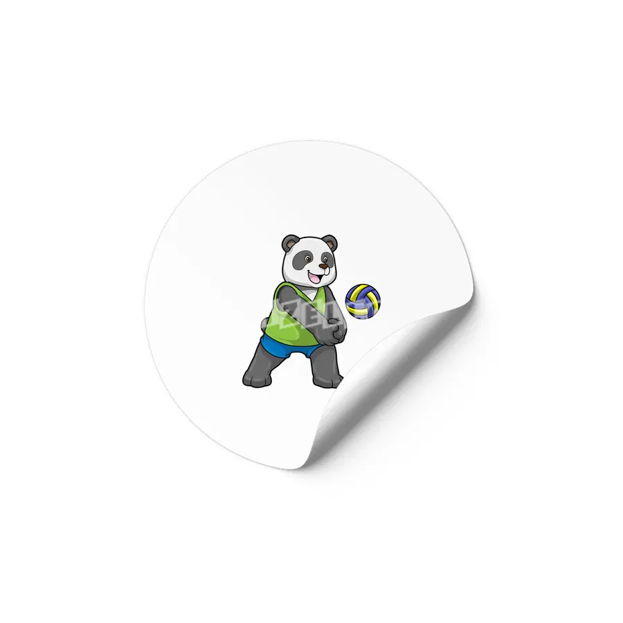 Panda at Sports with Volleyball Etiket