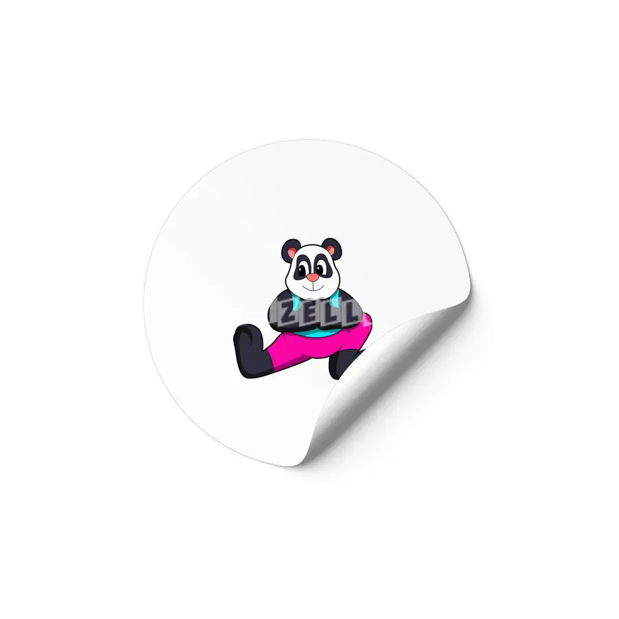 Panda at Yoga stretching exercises Etiket