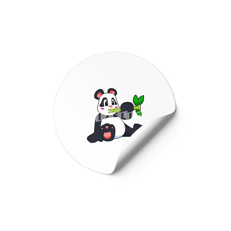 Panda with Bamboo Etiket