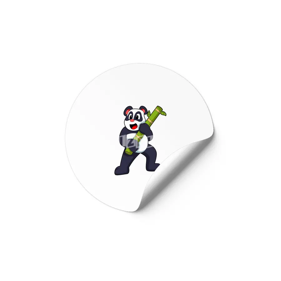 Panda with Bamboo Etiket