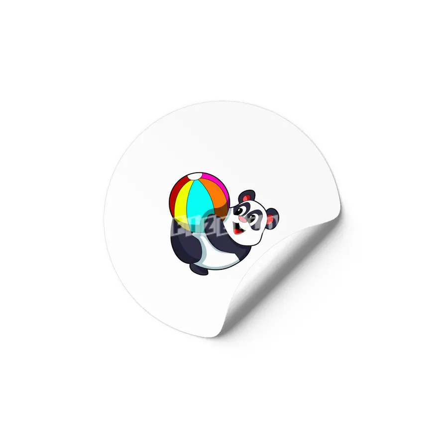 Panda with Beach ball Etiket