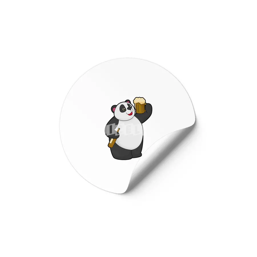 Panda with Beer bottle & Beer mug Etiket
