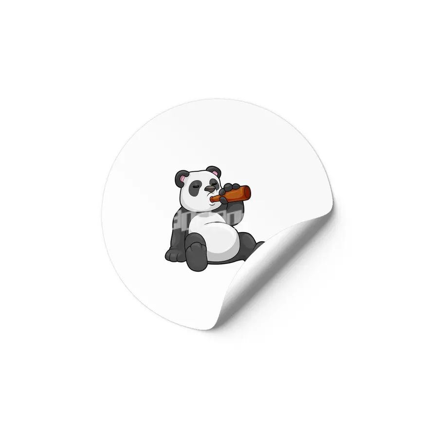 Panda with Bottle of Beer Etiket