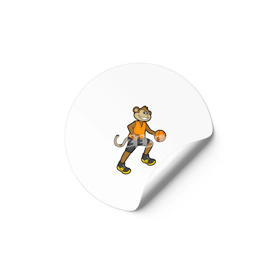 Monkey at Basketball Sports Etiket