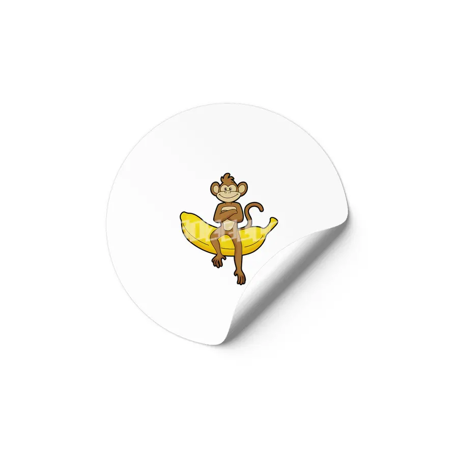 Monkey with Banana Etiket