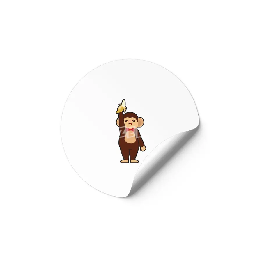 Monkey with Banana Etiket
