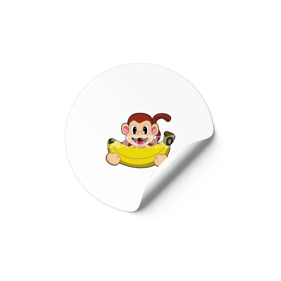 Monkey with Banana Etiket