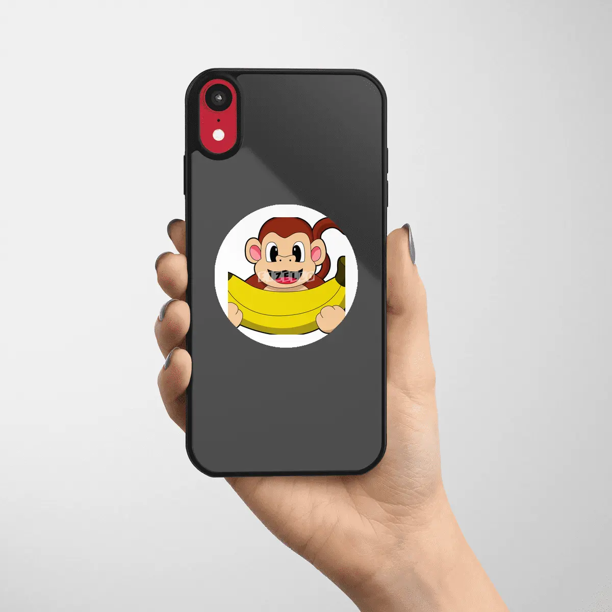 Monkey with Banana Etiket