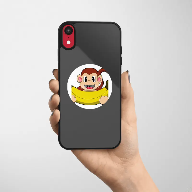 Monkey with Banana Etiket