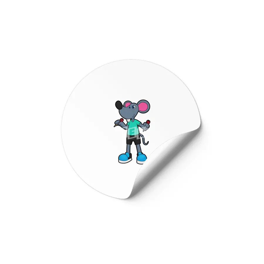 Mouse as Dart player with Darts Etiket