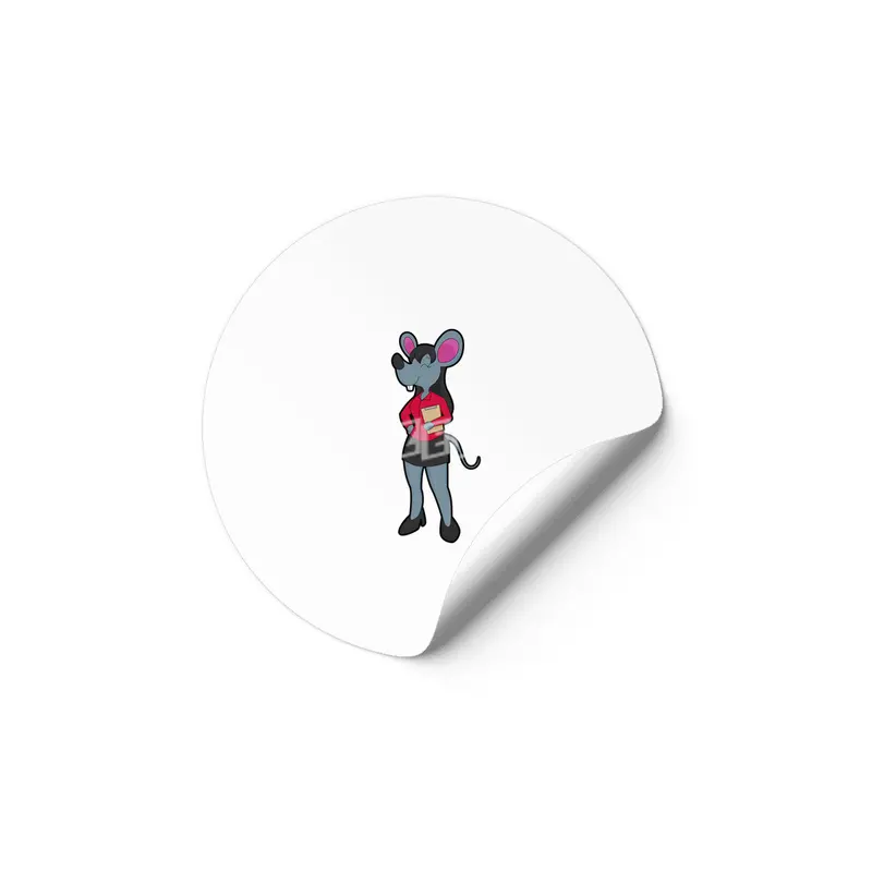Mouse as Secretary with Notepad Etiket