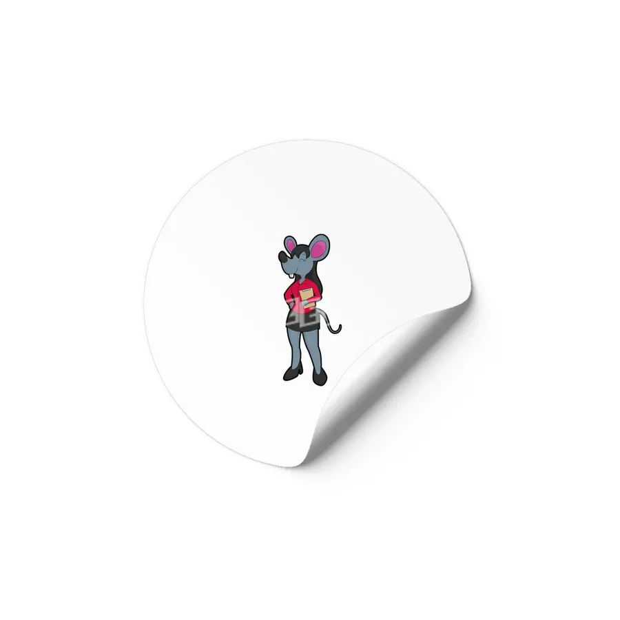 Mouse as Secretary with Notepad Etiket
