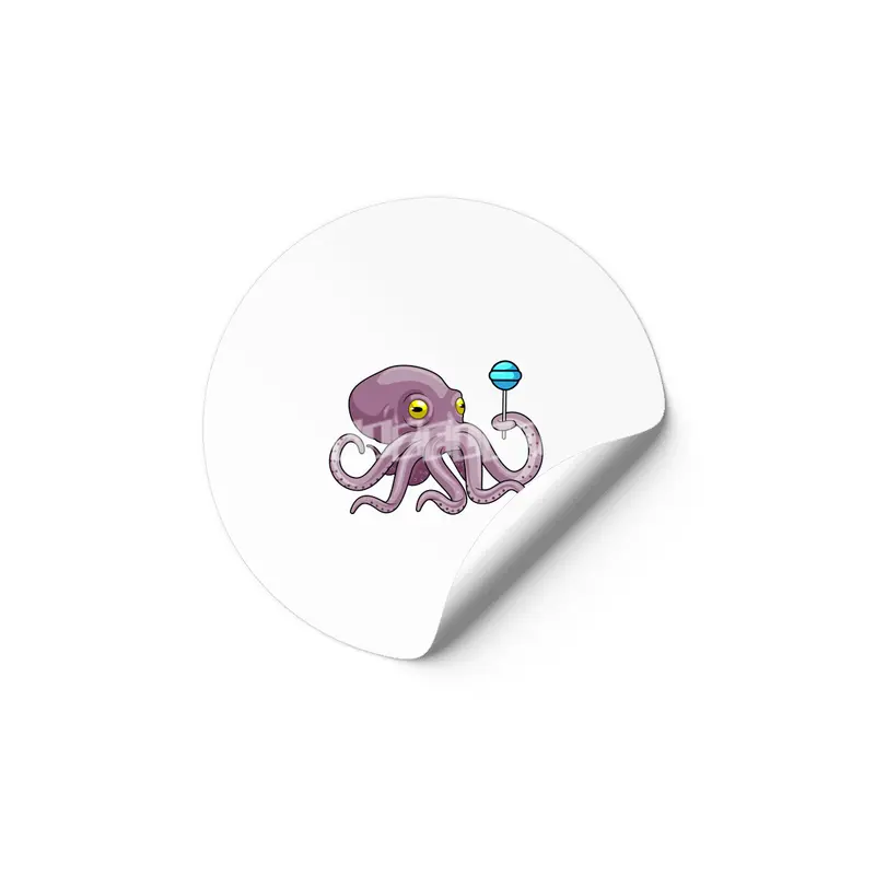 Octopus with Lollipop Etiket