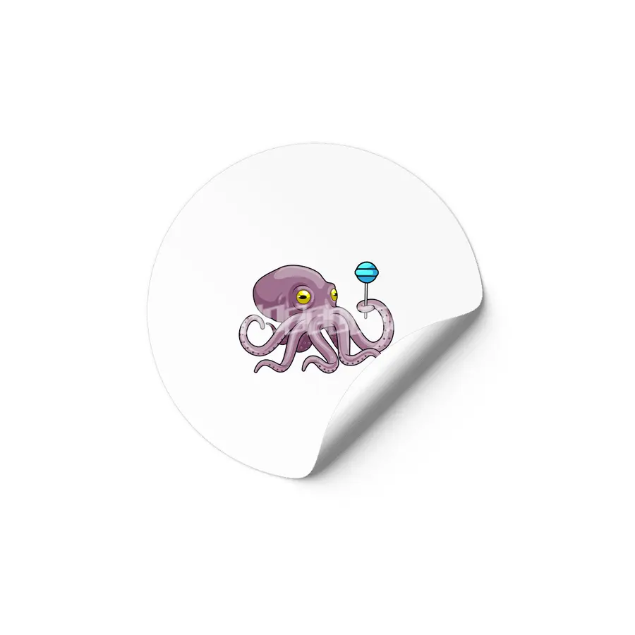 Octopus with Lollipop Etiket