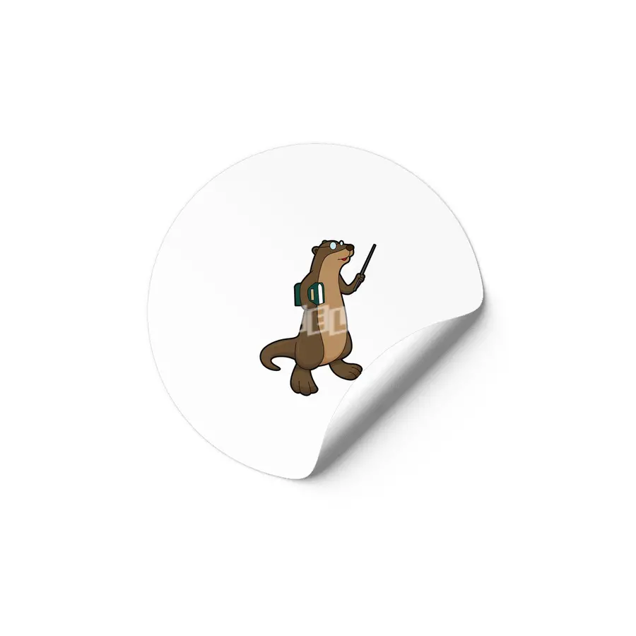 Otter as Teacher with Book & Pointer Etiket