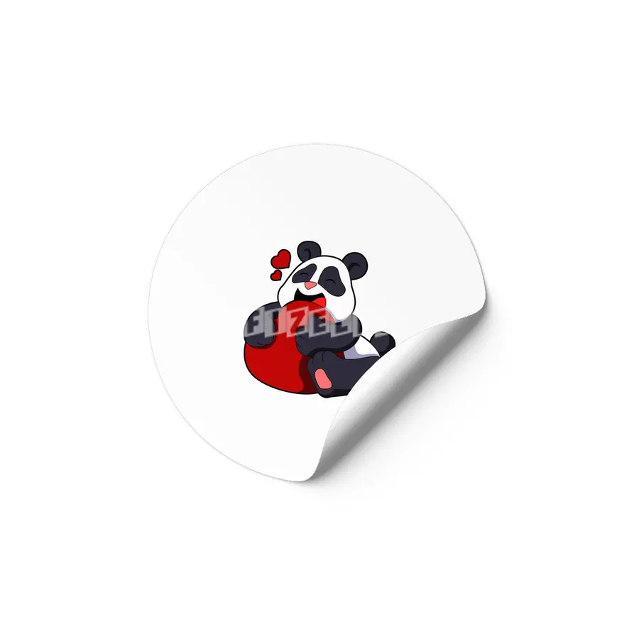 Panda - Love with Heart Etiket