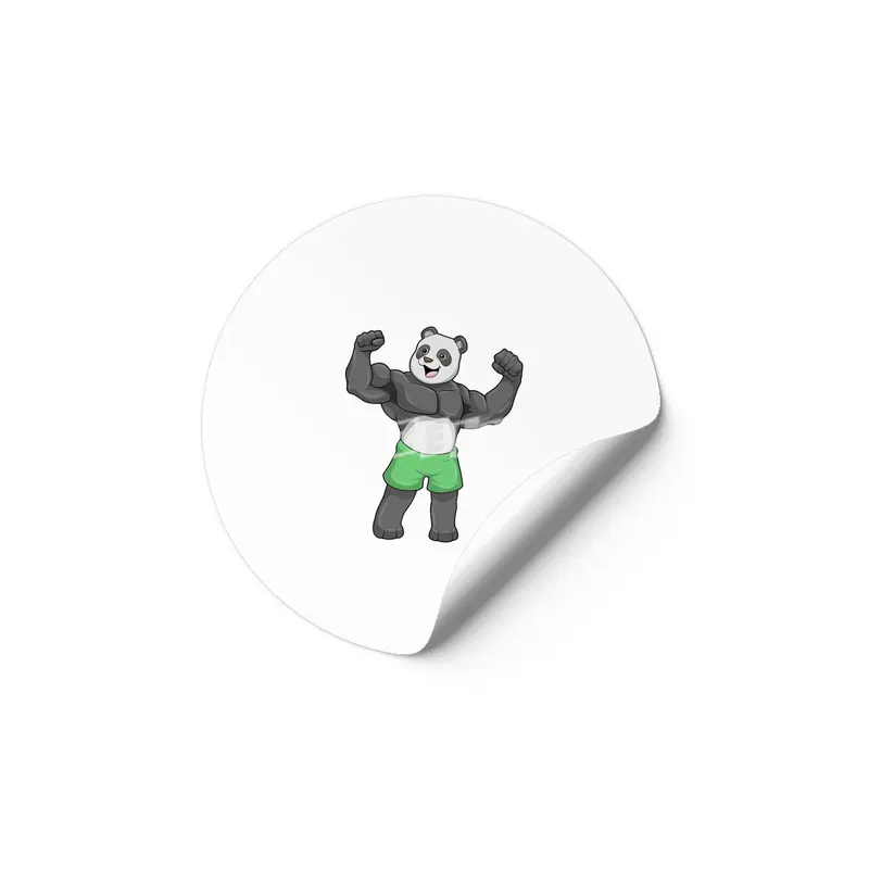 Panda as Bodybuilder at Bodybuilding Etiket
