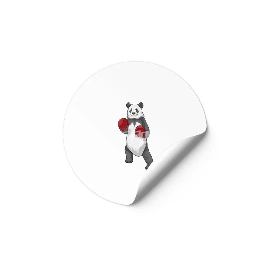 Panda as Boxer with Boxing gloves Etiket