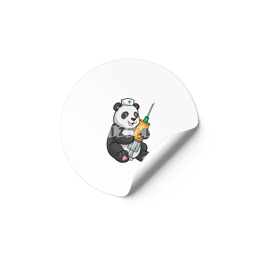 Panda as Nurse with Syringe Etiket