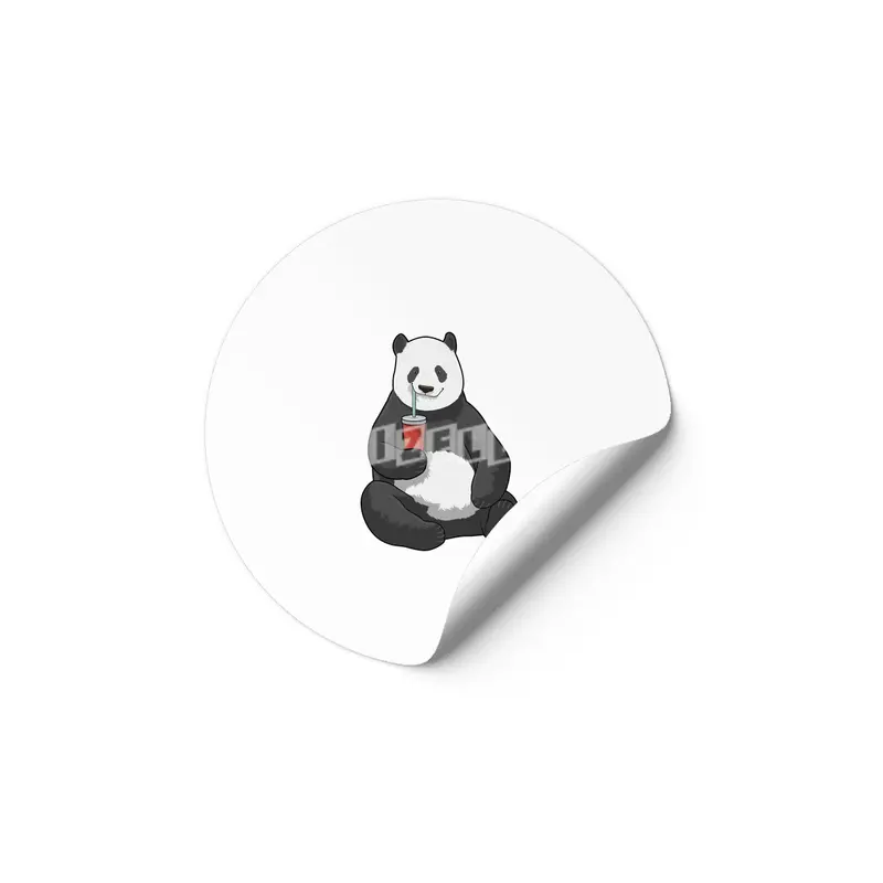 Panda with Drink Etiket