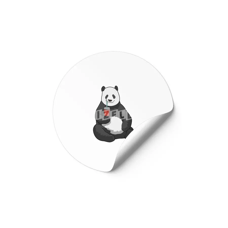 Panda with Drink Etiket