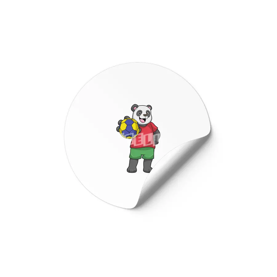 Panda with Handball Sports Etiket