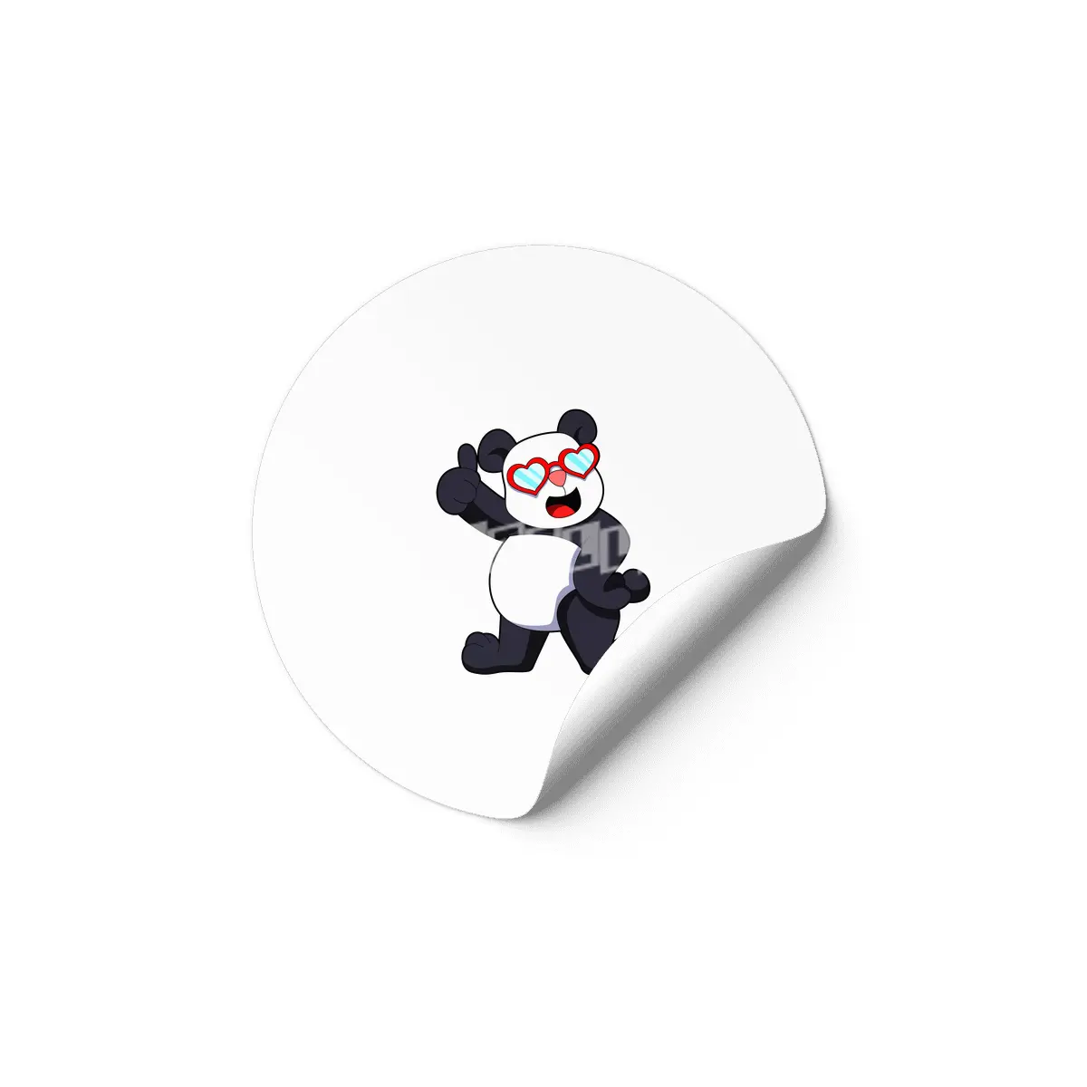 Panda with Heart as Glasses Etiket