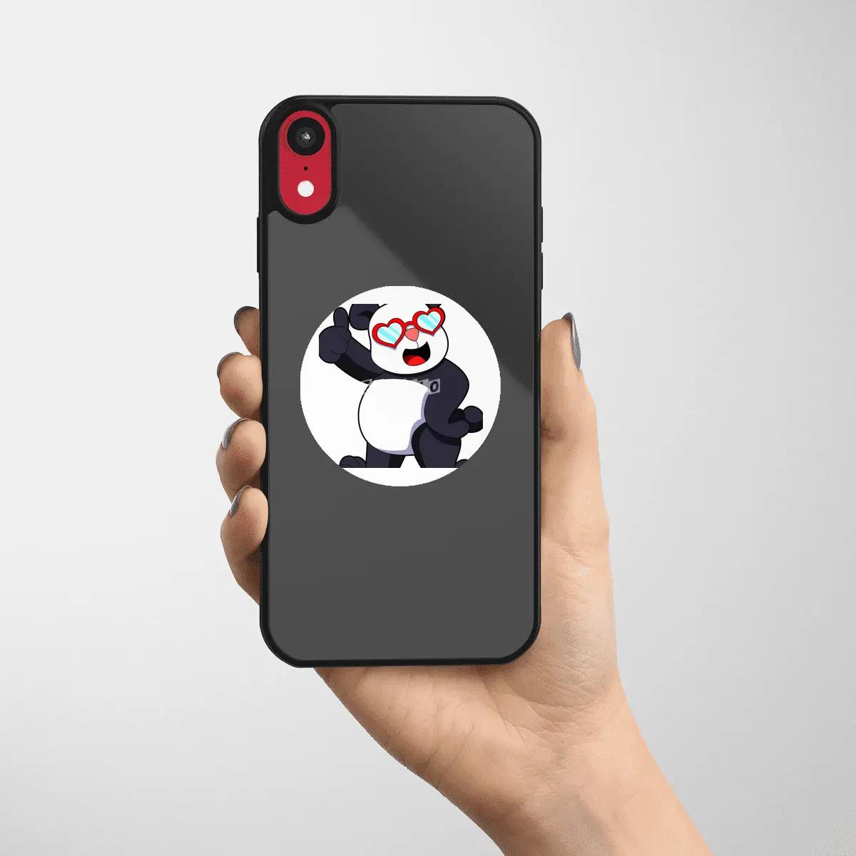 Panda with Heart as Glasses Etiket