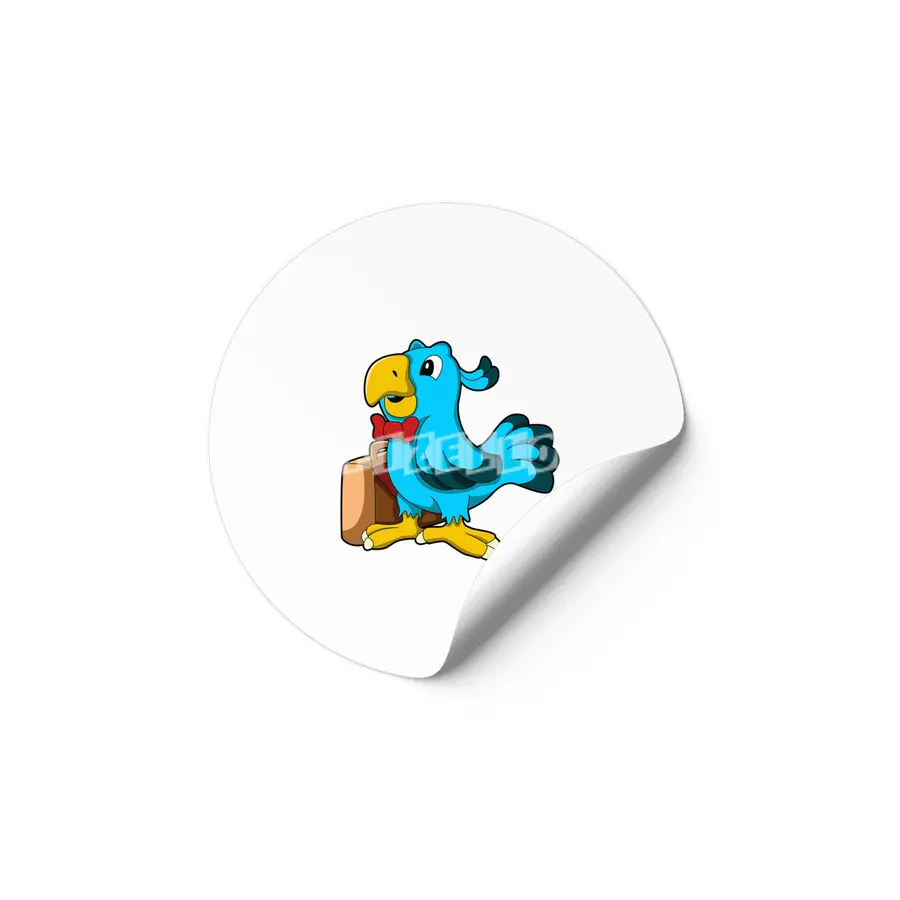 Parrot as Businessman with Bag Etiket