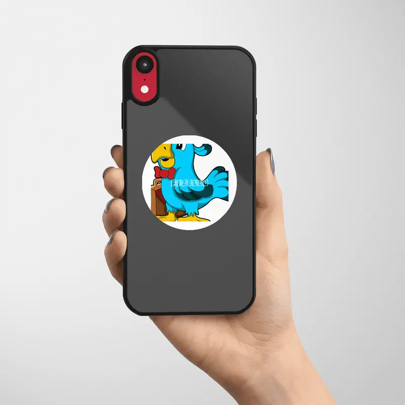 Parrot as Businessman with Bag Etiket