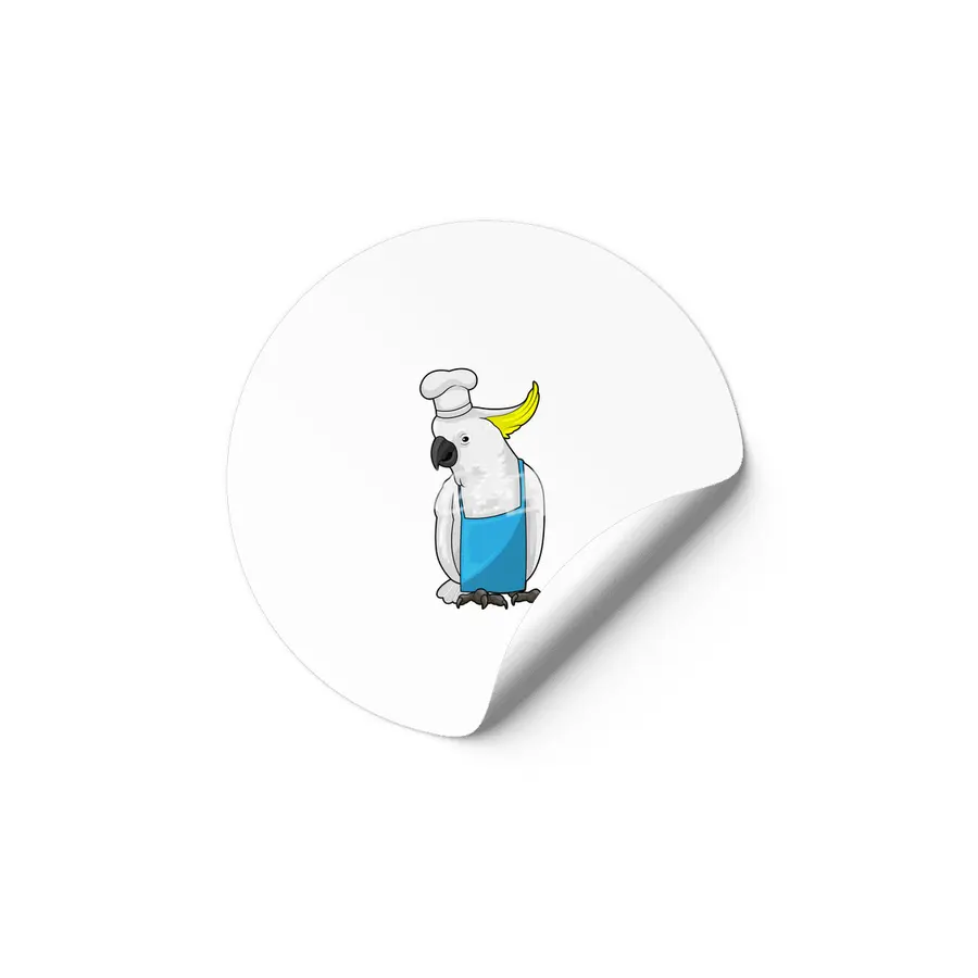 Parrot as Chef with Cooking hat Etiket