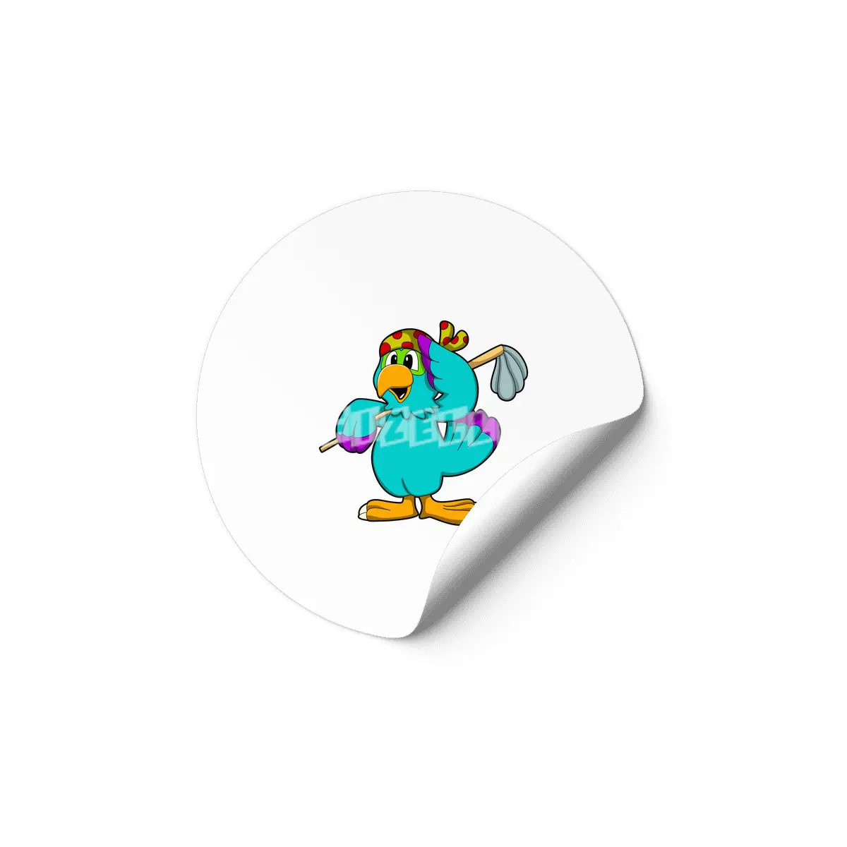Parrot as Cleaner with Mop Etiket