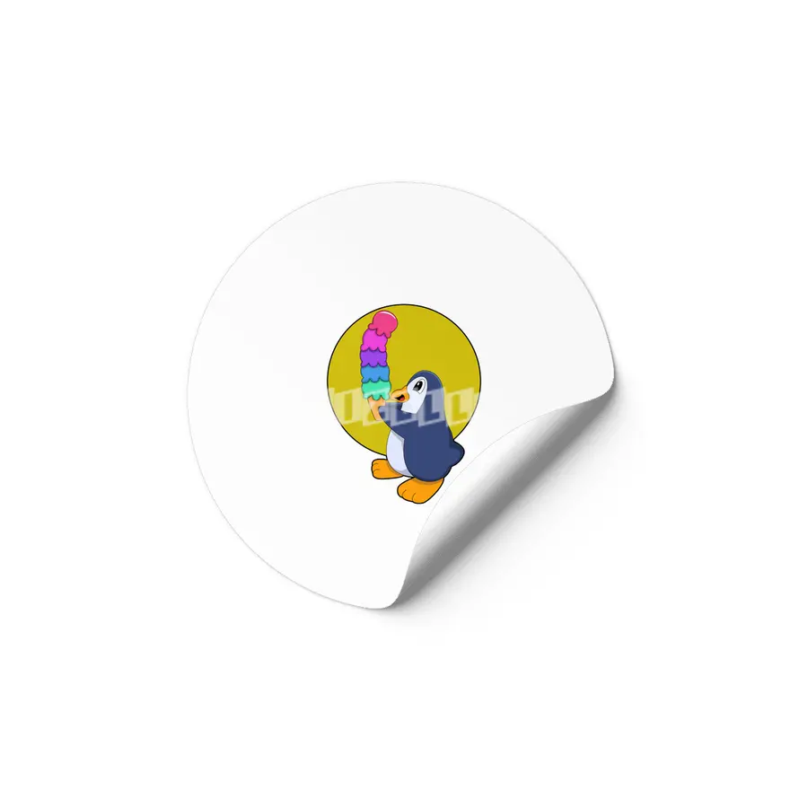 Penguin with Ice cream Etiket