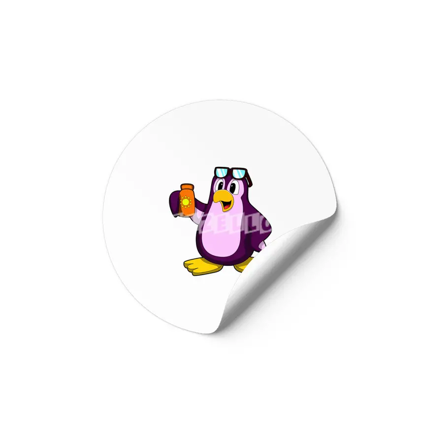 Penguin with Suncream & Sunglasses Etiket