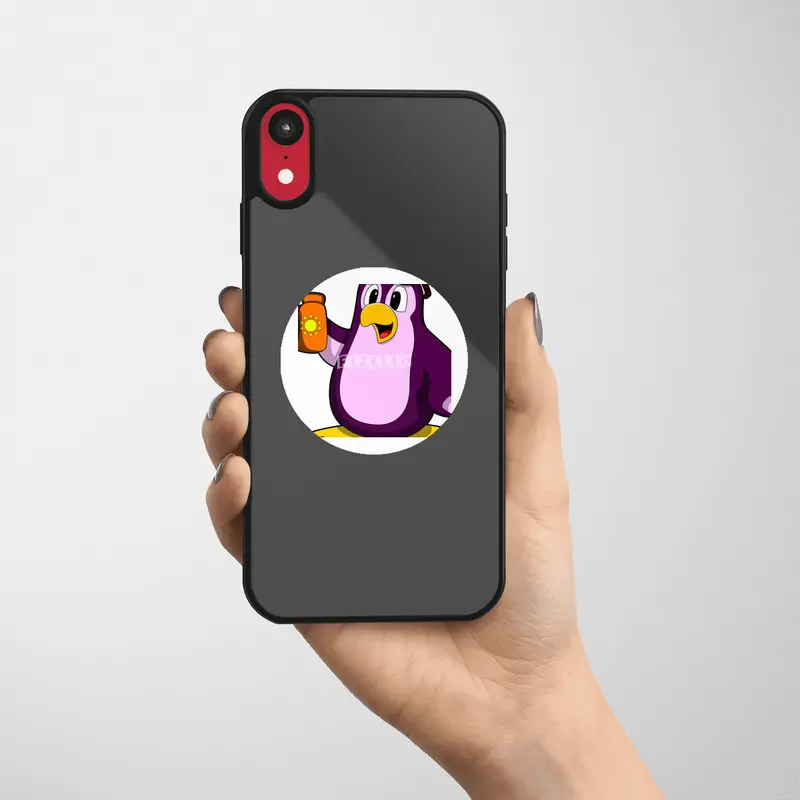 Penguin with Suncream & Sunglasses Etiket