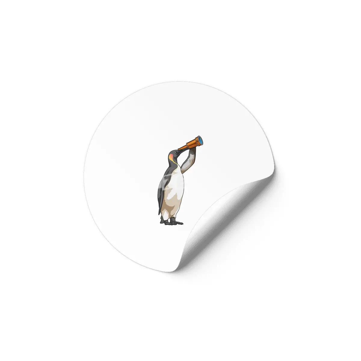 Penguin with Telescope Etiket