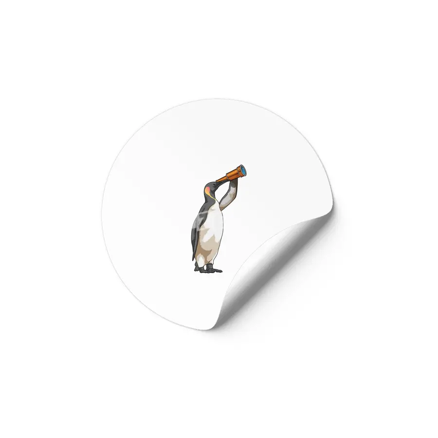 Penguin with Telescope Etiket