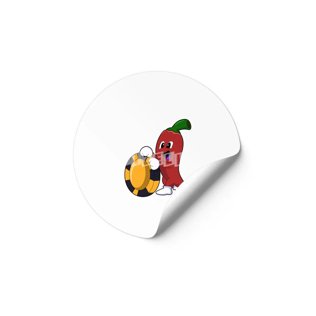 Pepper at Poker with Poker chips Etiket