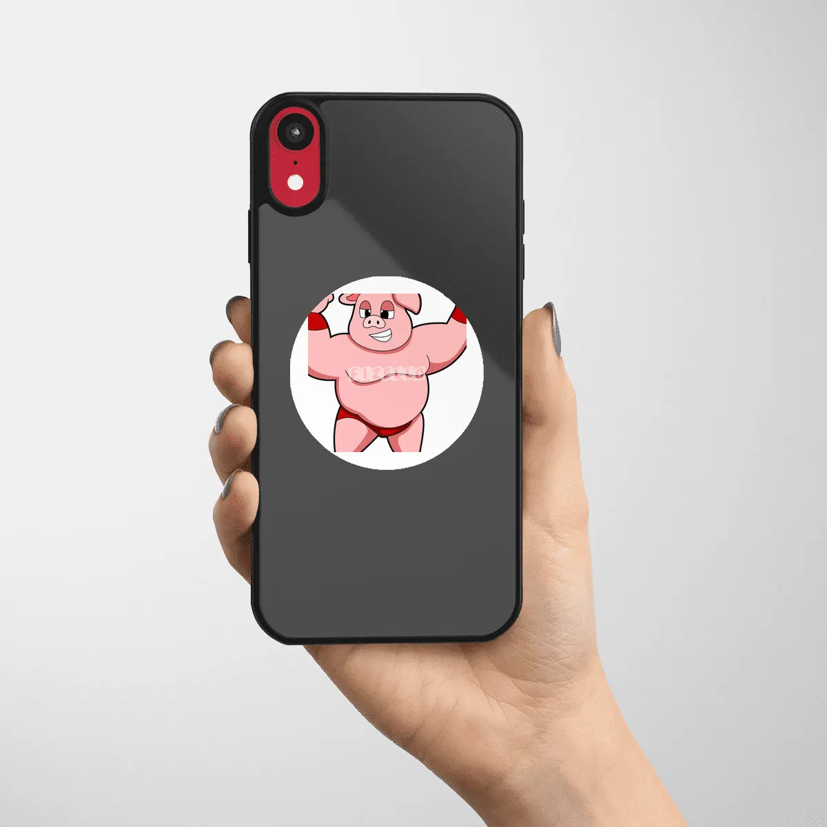 Pig as Bodybuilder with big Belly Etiket