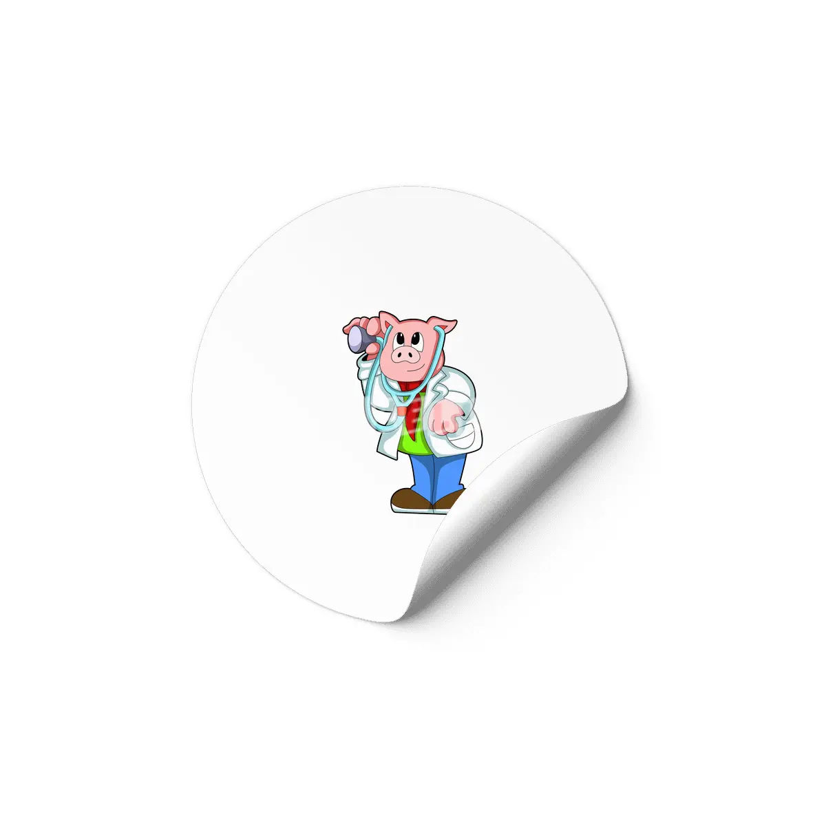 Pig as Doctor with Stethoscope Etiket