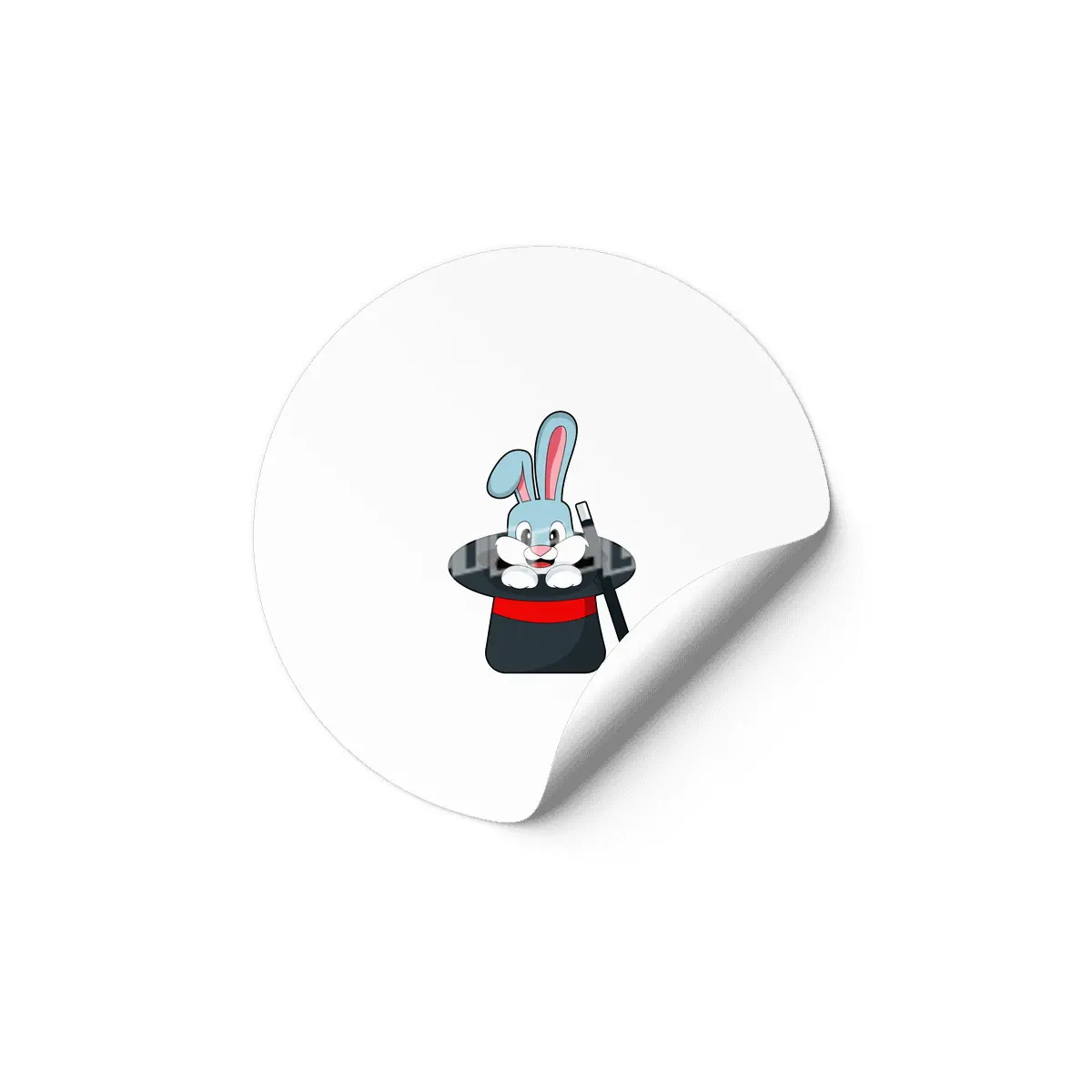 Rabbit at Magic with Wand & Hat Etiket